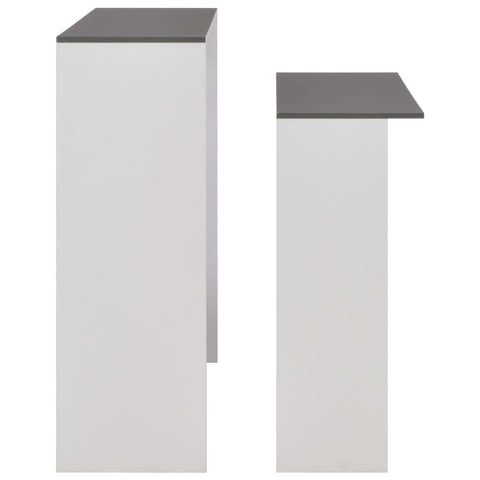 vidaXL Bar Table with 2 Table Tops White and Grey 130x40x120 cm