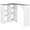 vidaXL Bar Table with Moveable Shelf White 138x39x110 cm