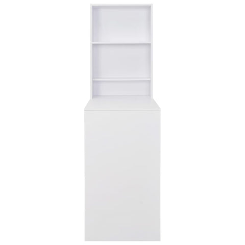 vidaXL Bar Table with Cabinet White 115x59x200 cm