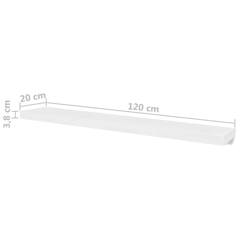 vidaXL Wall Shelves 4 pcs White 120 cm