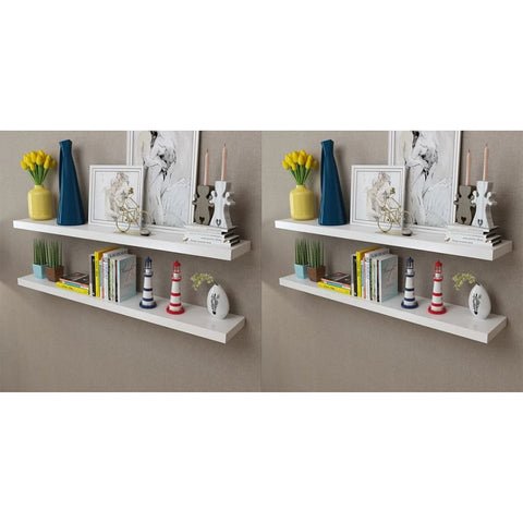vidaXL Wall Shelves 4 pcs White 120 cm