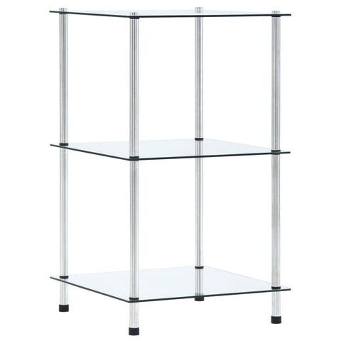 vidaXL 3-Tier Shelf Transparent 40x40x67 cm Tempered Glass