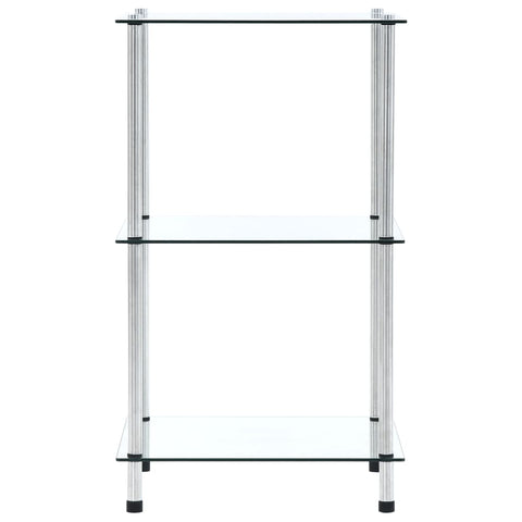 vidaXL 3-Tier Shelf Transparent 40x40x67 cm Tempered Glass