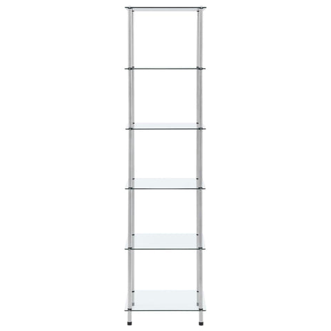 vidaXL 6-Tier Shelf Transparent 40x40x160 cm Tempered Glass