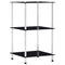 vidaXL 3-Tier Shelf Black 40x40x67 cm Tempered Glass