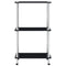 vidaXL 3-Tier Shelf Black 40x40x67 cm Tempered Glass