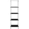 vidaXL 5-Tier Shelf Black 40x40x130 cm Tempered Glass