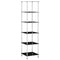 vidaXL 6-Tier Shelf Black 40x40x160 cm Tempered Glass