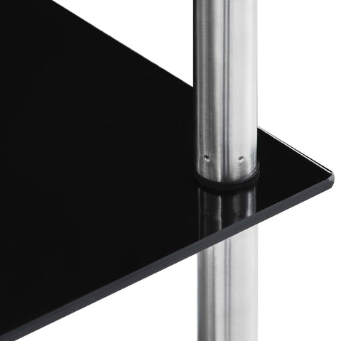 vidaXL 6-Tier Shelf Black 40x40x160 cm Tempered Glass