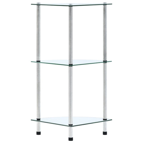 vidaXL 3-Tier Shelf Transparent 30x30x67 cm Tempered Glass