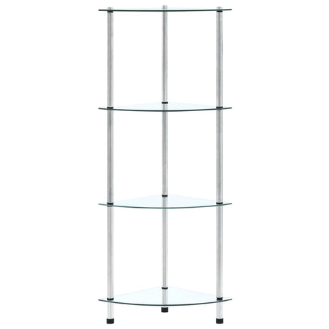 vidaXL 4-Tier Shelf Transparent 30x30x100 cm Tempered Glass