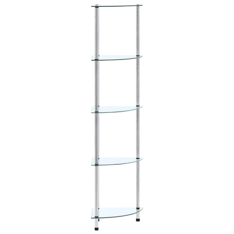vidaXL 5-Tier Shelf Transparent 30x30x130 cm Tempered Glass