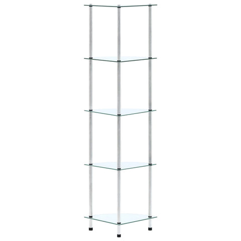 vidaXL 5-Tier Shelf Transparent 30x30x130 cm Tempered Glass