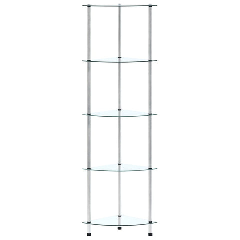 vidaXL 5-Tier Shelf Transparent 30x30x130 cm Tempered Glass