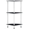 vidaXL 3-Tier Shelf Black 30x30x67 cm Tempered Glass