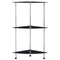 vidaXL 3-Tier Shelf Black 30x30x67 cm Tempered Glass