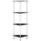 vidaXL 4-Tier Shelf Black 30x30x100 cm Tempered Glass