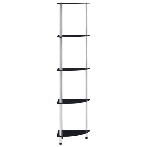 vidaXL 5-Tier Shelf Black 30x30x130 cm Tempered Glass
