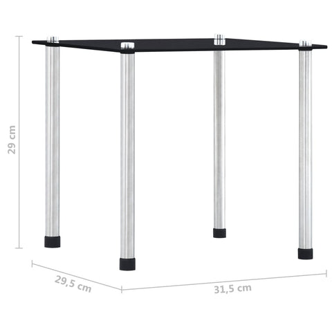 vidaXL Nesting Tables 3 pcs Black Tempered Glass