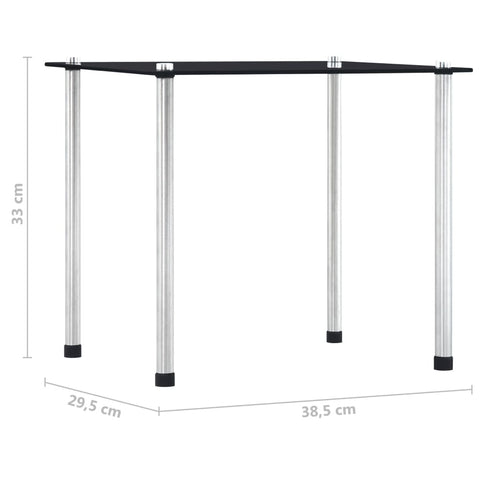 vidaXL Nesting Tables 3 pcs Black Tempered Glass