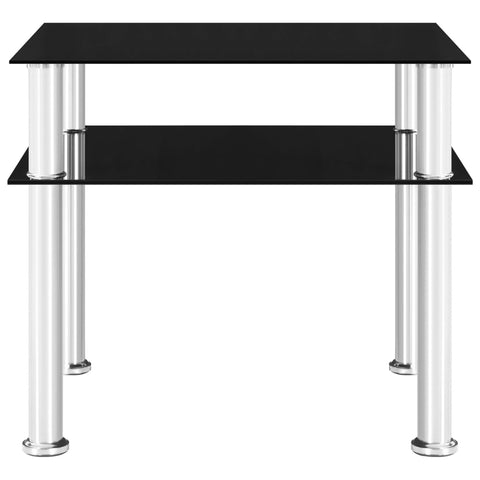 vidaXL Side Table Black 45x50x45 cm Tempered Glass