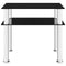 vidaXL Side Table Black 45x50x45 cm Tempered Glass
