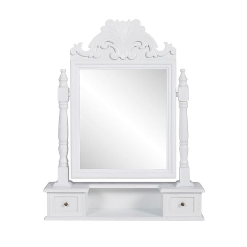 vidaXL Vanity Makeup Table with Rectangular Swing Mirror MDF