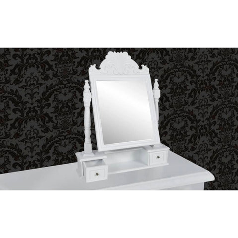 vidaXL Vanity Makeup Table with Rectangular Swing Mirror MDF