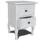 vidaXL Nightstand with 2 Drawers MDF White