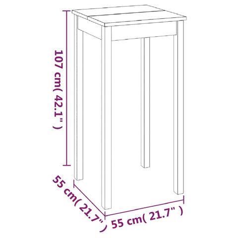 vidaXL Bar Table MDF Black 55x55x107 cm