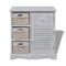vidaXL Wooden Cabinet 3 Left Weaving Baskets White