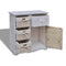 vidaXL Wooden Cabinet 3 Left Weaving Baskets White
