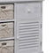 vidaXL Wooden Cabinet 3 Left Weaving Baskets White