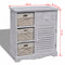 vidaXL Wooden Cabinet 3 Left Weaving Baskets White