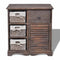 vidaXL Wooden Cabinet 3 Left Weaving Baskets Brown