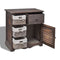vidaXL Wooden Cabinet 3 Left Weaving Baskets Brown