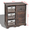 vidaXL Wooden Cabinet 3 Left Weaving Baskets Brown