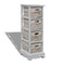 vidaXL Wooden Storage Rack 4 Weaving Baskets White