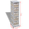vidaXL Wooden Storage Rack 5 Weaving Baskets White
