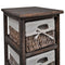 vidaXL Wooden Storage Rack 3 Weaving Baskets Brown