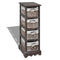 vidaXL Wooden Storage Rack 4 Weaving Baskets Brown