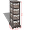 vidaXL Wooden Storage Rack 4 Weaving Baskets Brown