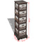 vidaXL Wooden Storage Rack 5 Weaving Baskets Brown