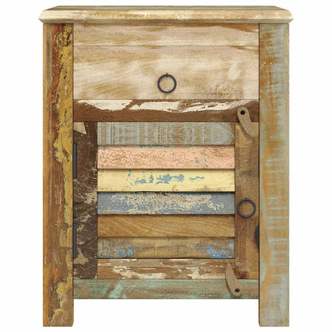 vidaXL End Table with 1 Drawer 1 Door Reclaimed Wood