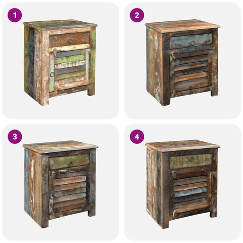 vidaXL End Table with 1 Drawer 1 Door Reclaimed Wood