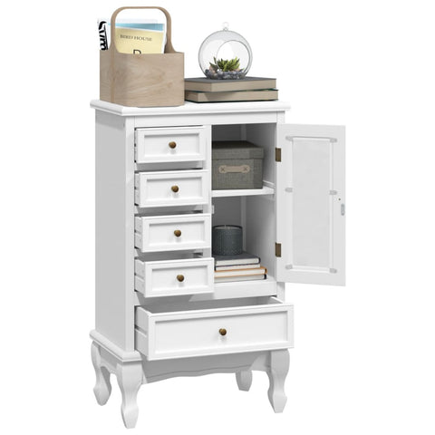 vidaXL Cabinet with 5 Drawers 2 Shelves White