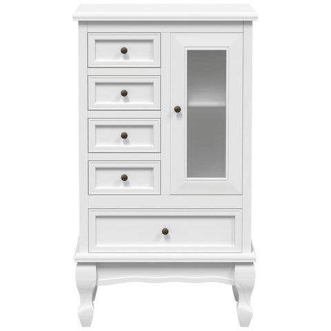 vidaXL Cabinet with 5 Drawers 2 Shelves White