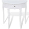 vidaXL Console Table with Drawer Half-round White