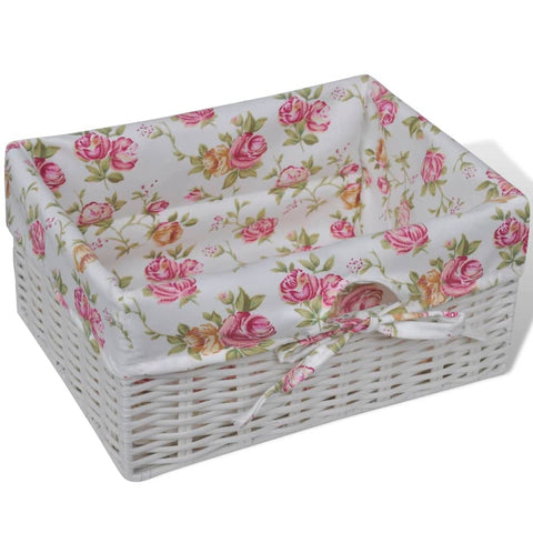 vidaXL Cabinet with 1 Drawer and 2 Baskets White Paulownia Wood