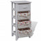 vidaXL Cabinet with 1 Drawer and 3 Baskets White Paulownia Wood